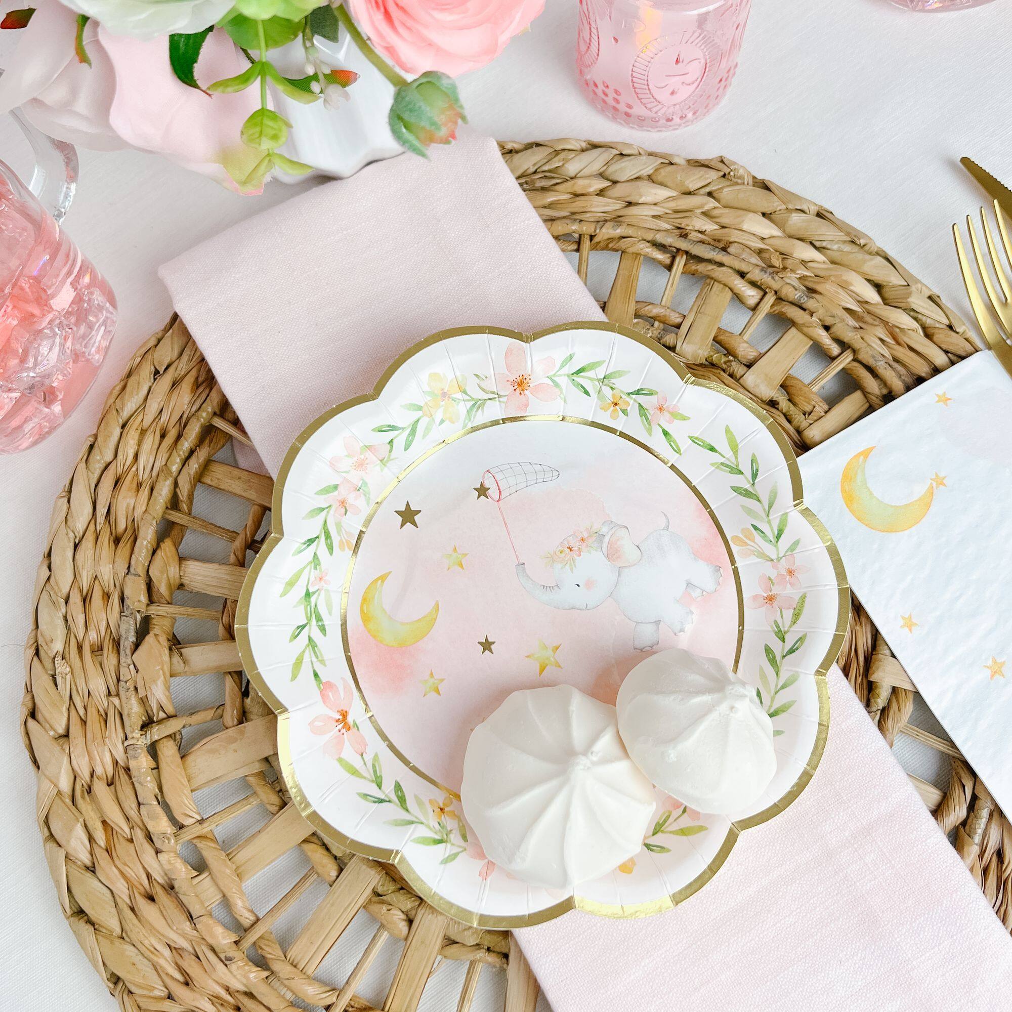 Kate Aspen® 7" Pink Elephant Baby Shower Premium Paper Plates, 16ct.